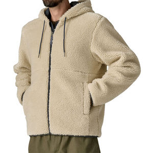 Top Trending Men's Retro Style Sherpa Fleece Jackets Custom <b>Warm</b> Windproof Long Sleeve Quarter Zipper Hoodies For Outdoor Us - Product Image 5