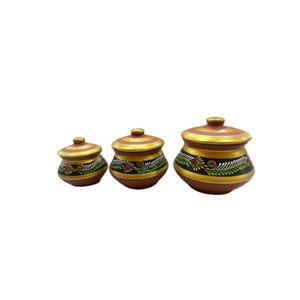 Juego de Tarros de Almacenamiento de Terracota Hechos a Mano con Tapas (Set de 3) Estilo Rústico Ecológico Hermético de Grado Alimenticio para Conservar la Frescura - Product Image 2