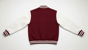 OEM Custom Embroidered Men's Varsity Jacket Stand Collar <b>Wool</b>/Polyester Casual Winter 100% Cotton Shell Material - Product Image 3