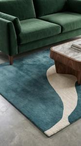Contemporary Wool Handtufted Carpet Anti Slip Cotton Backing Geometric Pattern <b>Thick</b> Pile Medium Pile Height Commercial Home Use - Product Image 5
