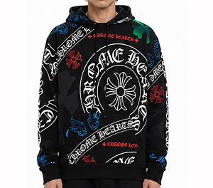 Sweat-shirt à capuche de luxe noir pour homme, coupe oversize, en coton épais, style streetwear hiver, chaud et tendance - Product Image 1