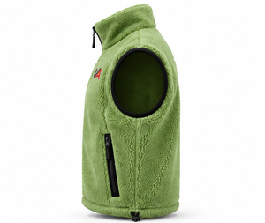 Chaleco de Forro Polar Verde para Hombre, Cuello Alto, Cierre Completo, Cortavientos, Informal, Largo Regular, Color Sólido, OEM - Product Image 4