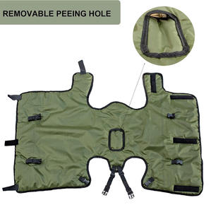 Manta para terneros completamente envolvente, a prueba de viento, impermeable, de forro polar grueso, tipo chaqueta para ganado, con protección completa para vientre y cuello, talla grande - Product Image 4