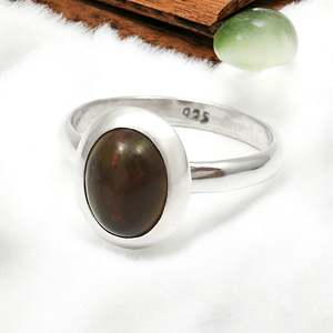 High Quality Natural Oval Cut Natural Black Opal Gemstone <b>Ring</b> Made From 925 Sterling <b>Silver</b> <b>Statement</b> Bohemian <b>Ring</b> Jewelry - Product Image 1