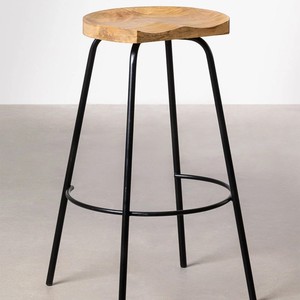 Taburete alto Vandana Amber Detail de 75 cm en madera Darcko - Product Image 2