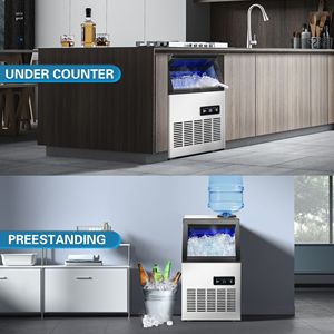 Macchina per il Ghiaccio Commerciale da Banco in Acciaio Inox, Autopulente, 80-110 LBS/24H, con Nuove Funzionalità - Product Image 4