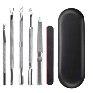 Juego de Empujadores de Cutículas Cuadrados de Acero Inoxidable, Herramienta de Manicura Reutilizable de Doble Punta con Cortacutículas y Empujador para el Cuidado de las Uñas - Product Image 6