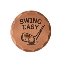 Marqueur de balle de golf en laiton, bords facettés, 25 mm, design personnalisé, portable et étanche pour le golf