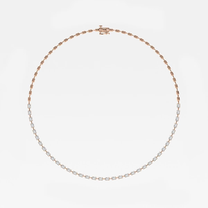 Collier à maillons East West avec 7 diamants émeraude cultivés en laboratoire, bijoux de mode pour femmes, chaîne élégante et étincelante - Product Image 2
