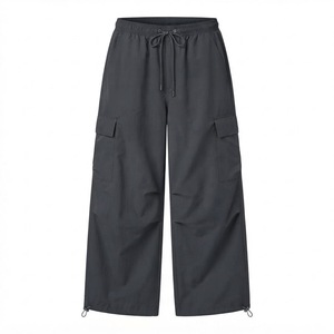 Custom Logo Unisex Oversized <b>Parachute</b> <b>Pants</b> Tactical <b>Cargo</b> Joggers With Adjustable Ankle Cords Wholesale - Product Image 1