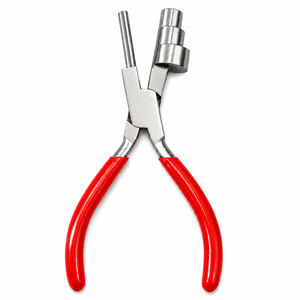 Pince à former des anneaux multi-barils avec poignée rouge, outil de fabrication de bijoux en acier inoxydable pour la création de boucles, anneaux, pendentifs et fil artisanal DIY - Product Image 1