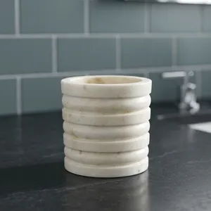 Vase rond en marbre pour table, décoration intérieure minimaliste, salon, durable, toutes saisons - Product Image 2
