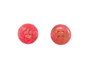 Round Acrylic 4-Holes <b>Button</b> With Embossed Logo Classic Style Pink Color - Product Image 2