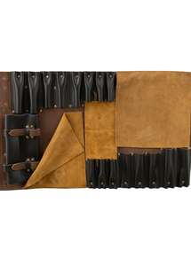 Bolsa Portacuchillos Clásica de Cuero Genuino Personalizada, Estuche Organizador de Almacenamiento para Chefs con 4-6 Compartimentos - Product Image 3