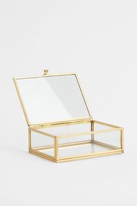 Brass Square Jewelry <b>Box</b> with Mirrored Lid Ornate Legs Vintage Decorative Trinket <b>Box</b> for Rings <b>Earrings</b> Necklaces - Product Image 6
