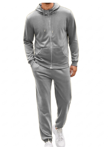 ชุดวอร์มผู้ชายสไตล์คลาสสิคใหม่ สำหรับฤดูใบไม้ร่วงและฤดูหนาว ไซส์ใหญ่ มีฮู้ด สวมใส่สบาย ผลิตจากผ้าฝ้าย 100% แห้งเร็ว - Product Image 4