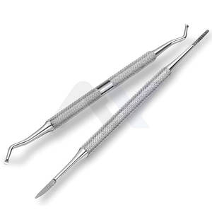Juego profesional de 2 herramientas de acero inoxidable 100% para levantar uñas encarnadas, limas de doble cara para uñas, con almacenamiento. - Product Image 1