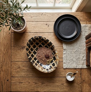 ชามสลัดผลไม้แกะสลักจากเขาควายโบราณขายดี ชามอาหารค่ำจากเขาควายอินเดีย ชามเขาควายทำมือสุดหรู – Natura - Product Image 2