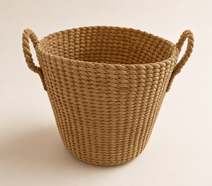 KOTTRAVAI Natural Water Hyacinth Woven Storage Basket with Organizer <b>Bin</b> and Handles for Home Kitchen <b>Bathroom</b> Decor Tamil Nadu - Product Image 6