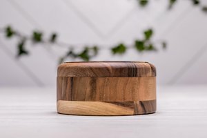 Modern Round Wooden Jewelry Organizer Box Glass Window Ring Display <b>Storage</b> Case Multi Slot Velvet Lined Jewelry Organizer Box - Product Image 6