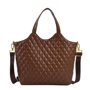 Premium Genuine <b>Leather</b> Women's Shoulder Tote <b>Bag</b> <b>Soft</b> Large Capacity Polyester Quilted Design for Daily Commuting Shopping - Product Image 6