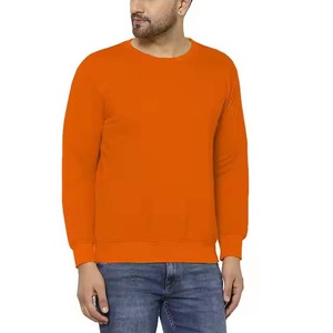 Sudadera de Cuello Redondo Color Naranja para Hombre, Corte Regular, Color Sólido, Tejido de Algodón, Estilo Casual para Otoño - Product Image 4