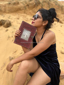 New Real Hand Tooled Leather Clasp Lock Journals With Antique Silver Middle Boho Traditional Vintage Leather Lock <b>Travel</b> Journal - Product Image 3