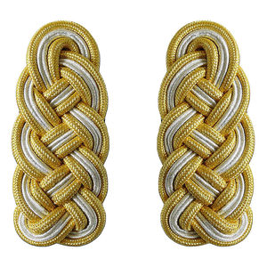 Épaulettes brodées à motif étoile dorée sur tissu rouge, badges à coudre de forme rectangulaire, épaulettes d'uniforme personnalisées - Product Image 4