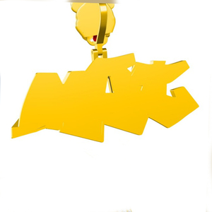 Pendentif Hip Hop personnalisé en argent sterling 925 avec moissanite et nom gravé, avec attache bouledogue, pour occasions festives, unisexe - Product Image 2