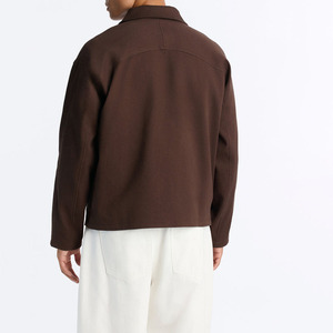 Men's <b>Brown</b> <b>Corduroy</b> Zipper <b>Jacket</b> With Turn-down Collar And Pockets Casual Autumn Shirt <b>Jacket</b> Regular Fit - Product Image 2