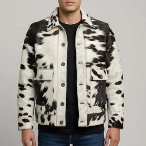Chaqueta de cuero genuino de vaca para hombre, chaqueta de cuero de vaca suave de primera calidad, chaqueta de cuero de vaca cálida y a la moda. - Product Image 1