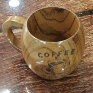Eco-Friendly Polished Wooden Viking <b>Mug</b> with Hand Carved Engraving and Animal Design-Valentine's Day & Halloween Gift - Product Image 1