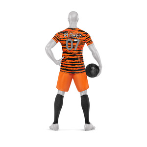 Ensemble de maillot et short de football pour homme, sur mesure, haute qualité, 100% polyester, extensible dans quatre directions, respirant, séchage rapide, uniforme de football - Product Image 5