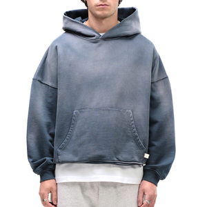 Sudadera con Capucha Extra Grande para Hombre, Diseño de Bolsillo en Color Sólido, Estilo Casual, Ropa de Otoño, 100% Algodón, Tejido de Felpa Francesa - Product Image 1