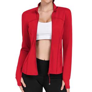 Chaqueta deportiva con cremallera frontal para mujer, cuello alto, tela suave al tacto, transpirable. - Product Image 6