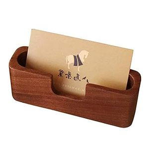 ที่ใส่บัตรวอลนัททรงสี่เหลี่ยมทำมือธรรมชาติสำหรับสำนักงานโต๊ะทำงาน - Product Image 1