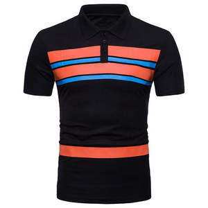 Camiseta de Verano para Hombre, Talla Grande, Informal, a la Moda, con Bloques de Color, Último Diseño, Camiseta Polo de Manga Corta de Algodón para Hombre - Product Image 3