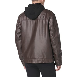 Manteau en cuir PU personnalisé, vêtements streetwear décontractés, aspect cuir, vêtements d'extérieur décontractés, tenue de tous les jours - Product Image 3