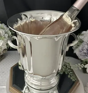 Seau à glace en métal fait main, décor traditionnel, refroidisseur à vin et champagne pour bar à domicile classique, restaurant, hôtel et hôtellerie - Product Image 6