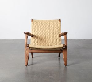 Sillón Vintage de Madera con Asiento y Respaldo de Cuerda Tejida a Mano, Estructura de Madera Natural, Cómodo Sillón para Interiores y Exteriores - Product Image 1