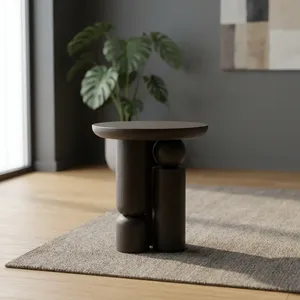 Table d'appoint en bois minimaliste moderne, meubles de salon faits à la main - Product Image 3