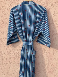 Robe Kimono Décontractée en Coton Lisse Imprimée à la Main Motif Floral pour Demoiselle d'Honneur – Idéale Printemps, Été, Automne, Hiver - Product Image 6