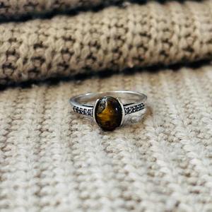 Latest Dainty Tiger Eye Brass Boho <b>Ring</b> <b>Silver</b> Plated Vintage <b>Ring</b> Tribal <b>Solitaire</b> Fashion Wholesale Gemstone <b>Ring</b> For Women - Product Image 1