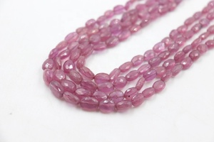 Collar de Rubí de Calidad AAA, Forma Ovalada, Facetado, 5x7 mm, 16-18 Pulgadas, Hecho a Mano, con Orificio Central, Tienda de Gemas Indias - Product Image 3