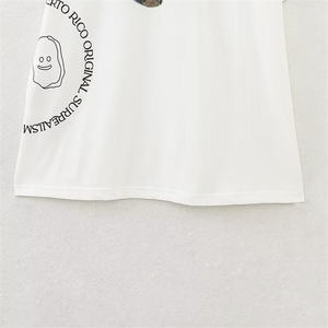 Camisetas de Moda para Mujer, 100% Algodón, Venta al por Mayor, Camisetas Estampadas para Mujer con Logotipo de Diseñador Personalizado - Product Image 4