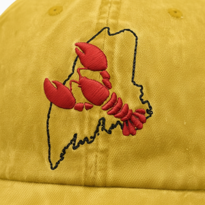 Casquette de baseball en coton avec broderie de homard, style vintage délavé, casquette de papa personnalisée, casquette OEM, motif de l'état du Maine - Product Image 2