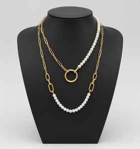 Collar de Perlas de Oro de 18 Quilates con Cadena de Eslabones Alargados y Colgante de Perla de Agua Dulce - Product Image 2