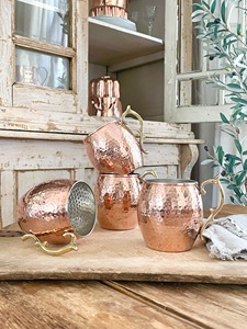 Mug Moscow Mule Classique en Cuivre Pur Martelé, Fait Main, Réutilisable, avec Poignée, pour Bar, Restaurant, Maison, Fête - ILAHI's - Product Image 1
