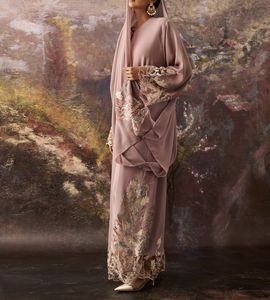 Fashion Abaya Women Kaftan Abaya Dress Handmade Turkish Floor Length Long Sleeve Soft Breathable Polyester Floral Loose Fit - Product Image 3