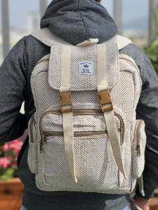 Nouveau design de sacoche pour ordinateur portable en chanvre sac à dos durable nouveauté jute avec matériau en coton sac à dos de voyage unisexe à usages multiples - Product Image 2